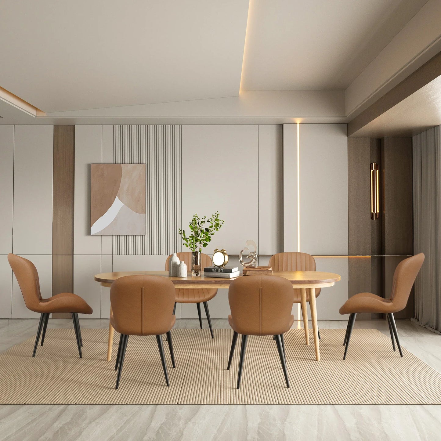 Set of 2 Modern Upholstered Dining Chairs with Cushions – Ergonomic & Durable Seating for Dining Room or Kitchen