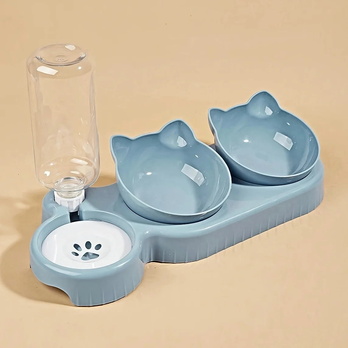 3 In 1 Cat Bowls With Water Feeder