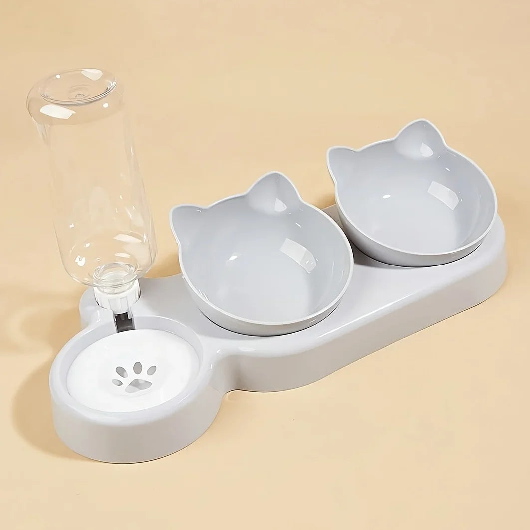 3 In 1 Cat Bowls With Water Feeder