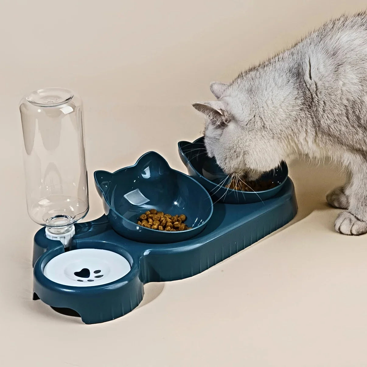 3 In 1 Cat Bowls With Water Feeder