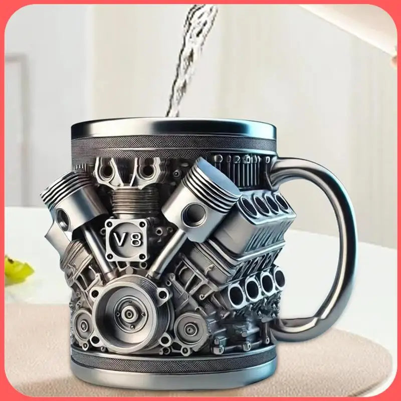 GetMugged V8/V6 Stainless Steel Engine Coffee Mug