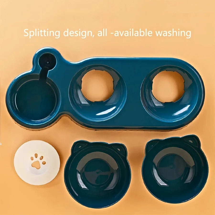 3 In 1 Cat Bowls With Water Feeder