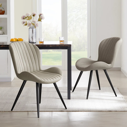 Set of 2 Modern Upholstered Dining Chairs with Cushions – Ergonomic & Durable Seating for Dining Room or Kitchen