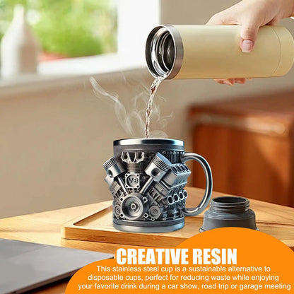 GetMugged V8/V6 Stainless Steel Engine Coffee Mug
