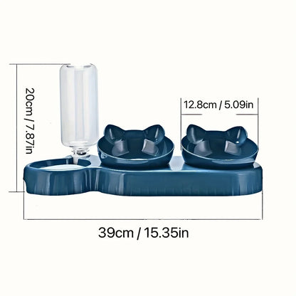 3 In 1 Cat Bowls With Water Feeder
