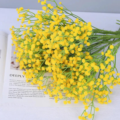 Waipfaru 20 Pcs Artificial Baby Breath Flower Pick, 21inch Real Touch Silk Faux Gypsophila Bouquets for Wedding Arrangement Party Home Decoration(White)