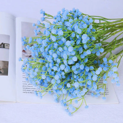 Waipfaru 20 Pcs Artificial Baby Breath Flower Pick, 21inch Real Touch Silk Faux Gypsophila Bouquets for Wedding Arrangement Party Home Decoration(White)