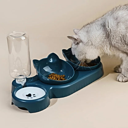 3 In 1 Cat Bowls With Water Feeder
