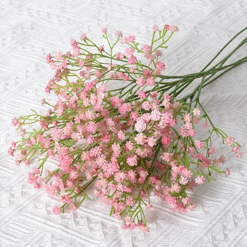 Waipfaru 20 Pcs Artificial Baby Breath Flower Pick, 21inch Real Touch Silk Faux Gypsophila Bouquets for Wedding Arrangement Party Home Decoration(White)