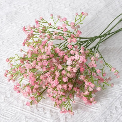 Waipfaru 20 Pcs Artificial Baby Breath Flower Pick, 21inch Real Touch Silk Faux Gypsophila Bouquets for Wedding Arrangement Party Home Decoration(White)