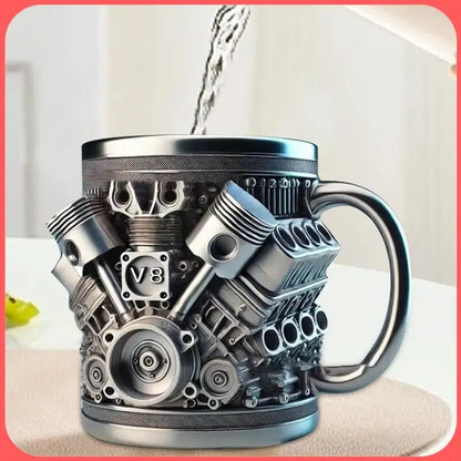 GetMugged V8/V6 Stainless Steel Engine Coffee Mug