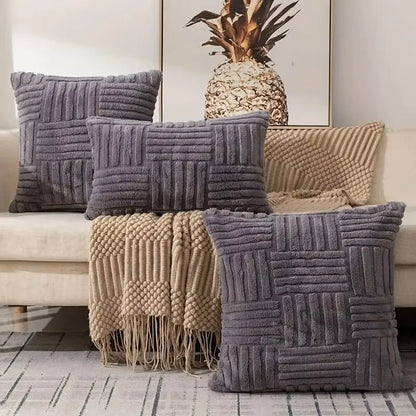 1pc Boho Faux Fur Plush Throw Pillow Covers – Luxury Soft Decorative Cushion Case