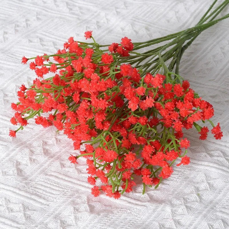 Waipfaru 20 Pcs Artificial Baby Breath Flower Pick, 21inch Real Touch Silk Faux Gypsophila Bouquets for Wedding Arrangement Party Home Decoration(White)
