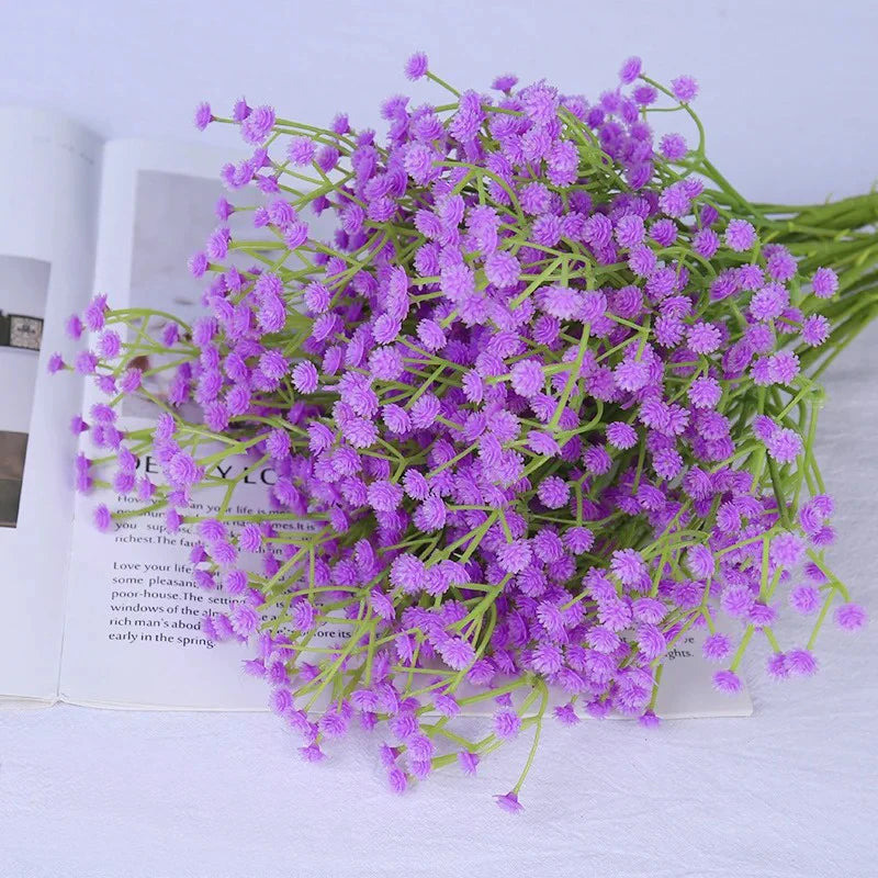 Waipfaru 20 Pcs Artificial Baby Breath Flower Pick, 21inch Real Touch Silk Faux Gypsophila Bouquets for Wedding Arrangement Party Home Decoration(White)