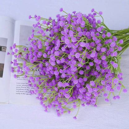 Waipfaru 20 Pcs Artificial Baby Breath Flower Pick, 21inch Real Touch Silk Faux Gypsophila Bouquets for Wedding Arrangement Party Home Decoration(White)