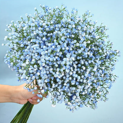 Waipfaru 20 Pcs Artificial Baby Breath Flower Pick, 21inch Real Touch Silk Faux Gypsophila Bouquets for Wedding Arrangement Party Home Decoration(White)