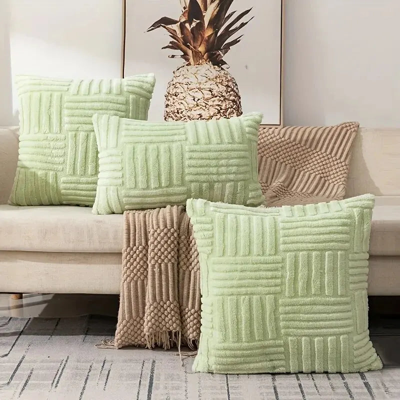 1pc Boho Faux Fur Plush Throw Pillow Covers – Luxury Soft Decorative Cushion Case
