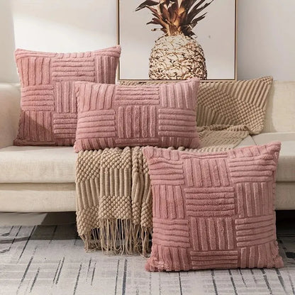 1pc Boho Faux Fur Plush Throw Pillow Covers – Luxury Soft Decorative Cushion Case