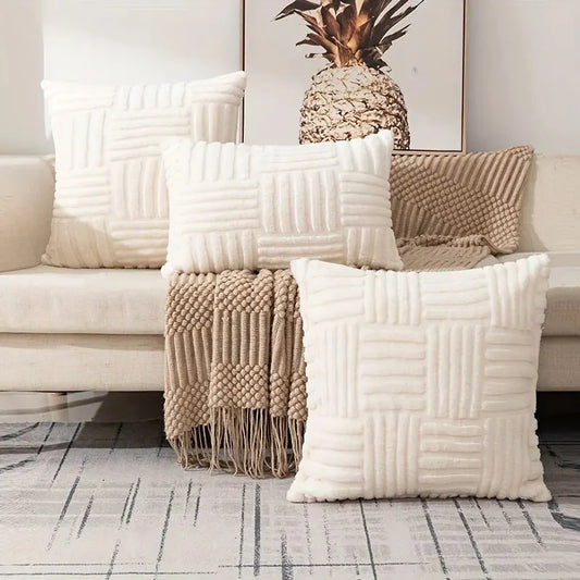 1pc Boho Faux Fur Plush Throw Pillow Covers – Luxury Soft Decorative Cushion Case